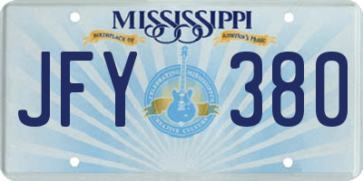 MS license plate JFY380