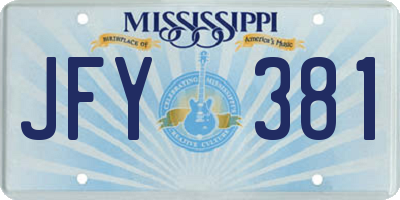 MS license plate JFY381