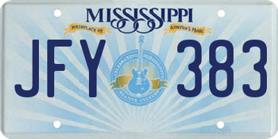 MS license plate JFY383