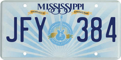 MS license plate JFY384