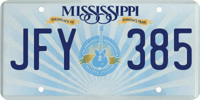 MS license plate JFY385