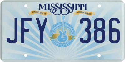 MS license plate JFY386