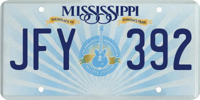 MS license plate JFY392