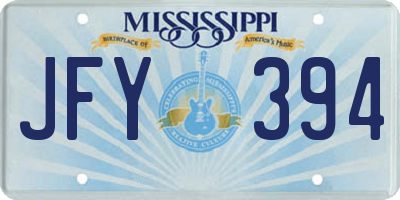 MS license plate JFY394