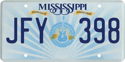 MS license plate JFY398