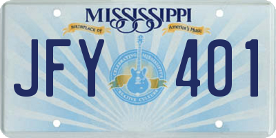 MS license plate JFY401