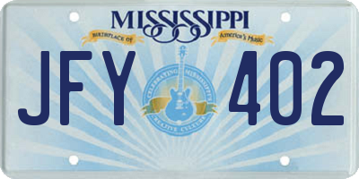 MS license plate JFY402