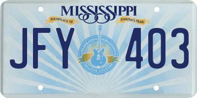 MS license plate JFY403