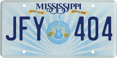 MS license plate JFY404