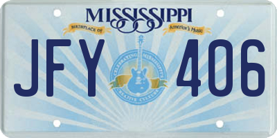 MS license plate JFY406