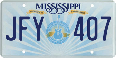 MS license plate JFY407
