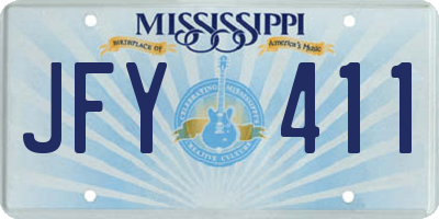 MS license plate JFY411