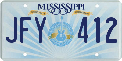 MS license plate JFY412