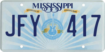 MS license plate JFY417