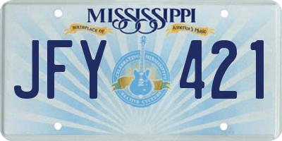 MS license plate JFY421