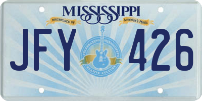 MS license plate JFY426