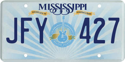 MS license plate JFY427