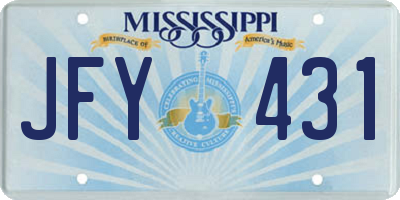 MS license plate JFY431