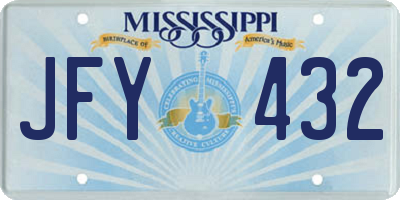 MS license plate JFY432