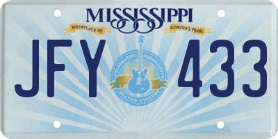 MS license plate JFY433