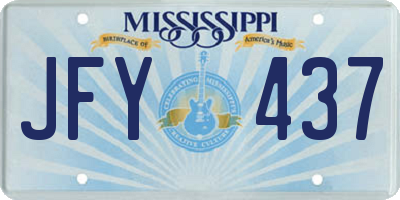 MS license plate JFY437