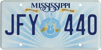 MS license plate JFY440