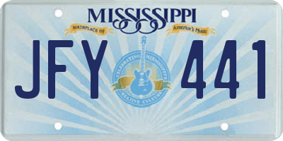 MS license plate JFY441