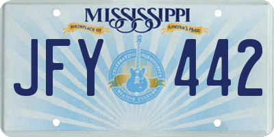 MS license plate JFY442