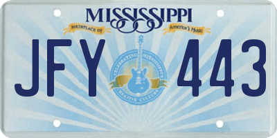 MS license plate JFY443