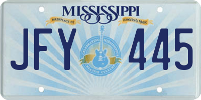 MS license plate JFY445