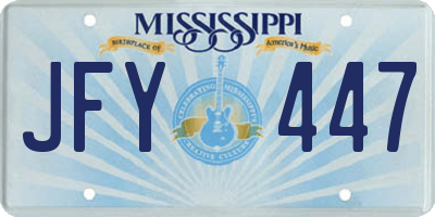 MS license plate JFY447