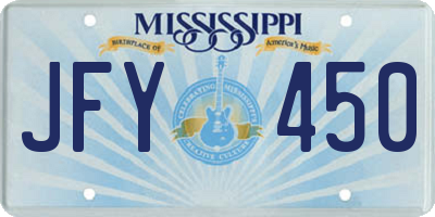 MS license plate JFY450