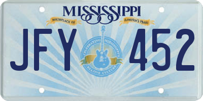 MS license plate JFY452