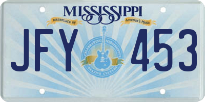 MS license plate JFY453