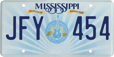 MS license plate JFY454