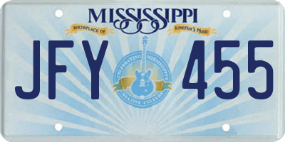 MS license plate JFY455