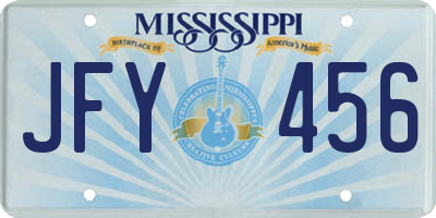 MS license plate JFY456
