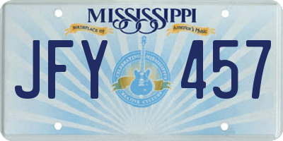 MS license plate JFY457