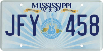 MS license plate JFY458