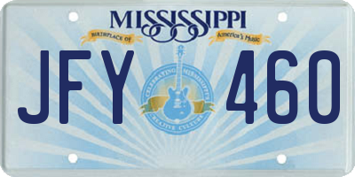 MS license plate JFY460