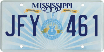 MS license plate JFY461