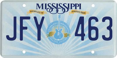 MS license plate JFY463