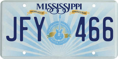 MS license plate JFY466