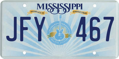 MS license plate JFY467