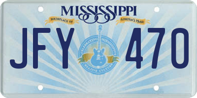 MS license plate JFY470