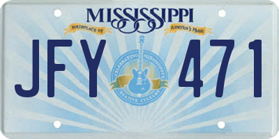 MS license plate JFY471