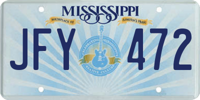 MS license plate JFY472