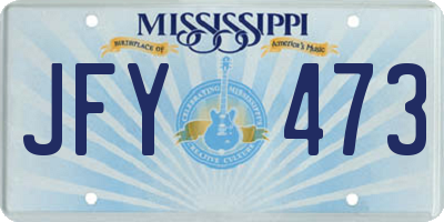 MS license plate JFY473
