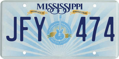 MS license plate JFY474