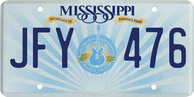 MS license plate JFY476